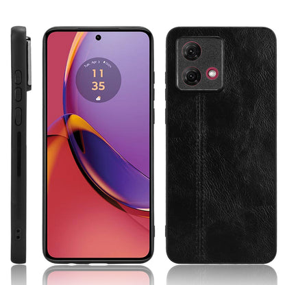 Motorola Moto G84 5G Cow Pattern Sewing Back Cover Phone Case - Premium PU Leather Texture PC + TPU Shockproof Protective Case, Scratch Resistant Slim Lightweight Anti-Fingerprint Full Coverage Mobile Cover