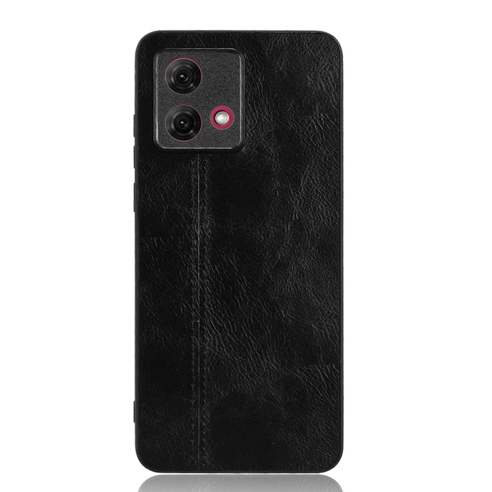 Motorola Moto G84 5G Cow Pattern Sewing Back Cover Phone Case - Premium PU Leather Texture PC + TPU Shockproof Protective Case, Scratch Resistant Slim Lightweight Anti-Fingerprint Full Coverage Mobile Cover
