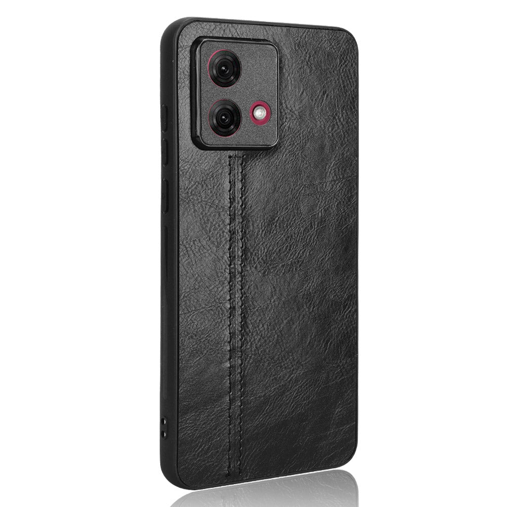 Motorola Moto G84 5G Cow Pattern Sewing Back Cover Phone Case - Premium PU Leather Texture PC + TPU Shockproof Protective Case, Scratch Resistant Slim Lightweight Anti-Fingerprint Full Coverage Mobile Cover