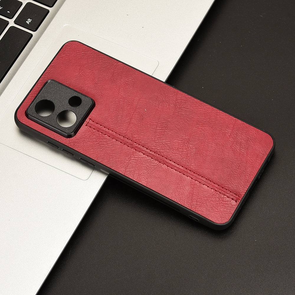 Motorola Moto G84 5G Cow Pattern Sewing Back Cover Phone Case - Premium PU Leather Texture PC + TPU Shockproof Protective Case, Scratch Resistant Slim Lightweight Anti-Fingerprint Full Coverage Mobile Cover