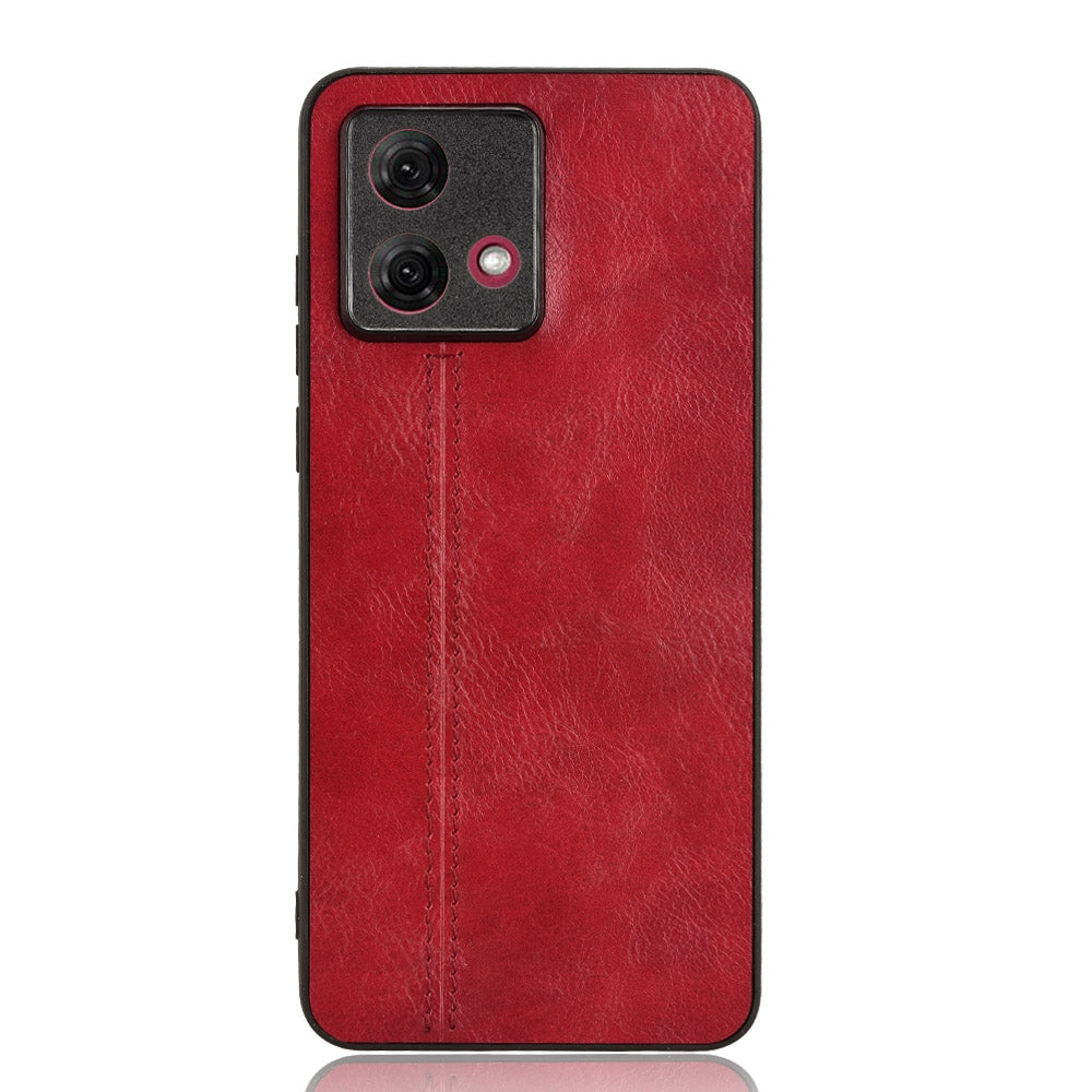 Motorola Moto G84 5G Cow Pattern Sewing Back Cover Phone Case - Premium PU Leather Texture PC + TPU Shockproof Protective Case, Scratch Resistant Slim Lightweight Anti-Fingerprint Full Coverage Mobile Cover