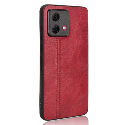 Motorola Moto G84 5G Cow Pattern Sewing Back Cover Phone Case - Premium PU Leather Texture PC + TPU Shockproof Protective Case, Scratch Resistant Slim Lightweight Anti-Fingerprint Full Coverage Mobile Cover