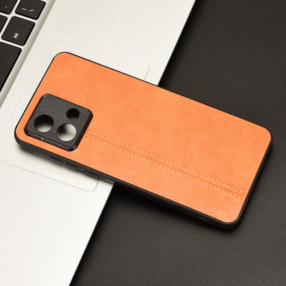 Motorola Moto G84 5G Cow Pattern Sewing Back Cover Phone Case - Premium PU Leather Texture PC + TPU Shockproof Protective Case, Scratch Resistant Slim Lightweight Anti-Fingerprint Full Coverage Mobile Cover