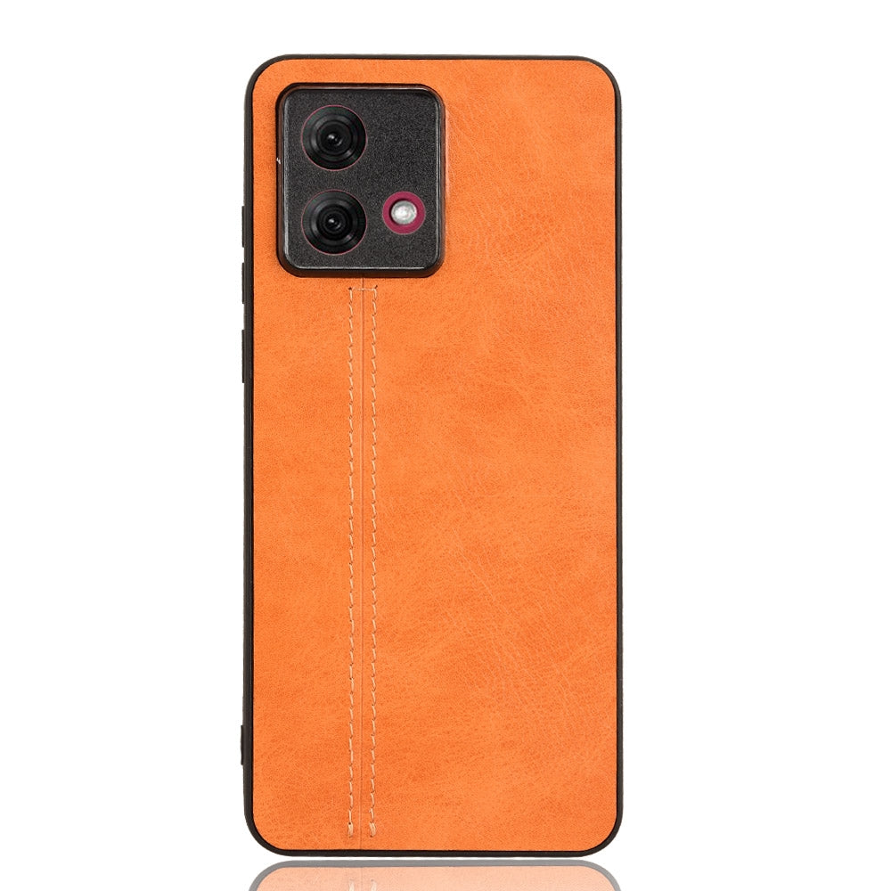 Motorola Moto G84 5G Cow Pattern Sewing Back Cover Phone Case - Premium PU Leather Texture PC + TPU Shockproof Protective Case, Scratch Resistant Slim Lightweight Anti-Fingerprint Full Coverage Mobile Cover