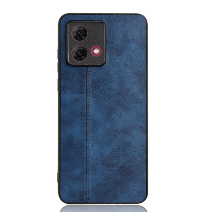 Motorola Moto G84 5G Cow Pattern Sewing Back Cover Phone Case - Premium PU Leather Texture PC + TPU Shockproof Protective Case, Scratch Resistant Slim Lightweight Anti-Fingerprint Full Coverage Mobile Cover