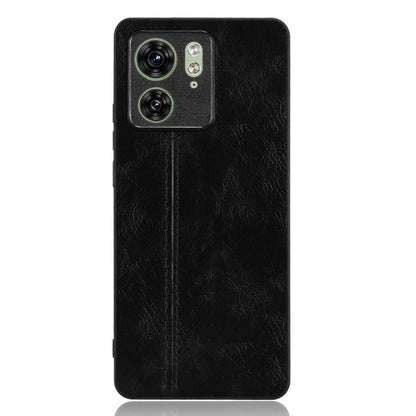 Motorola Edge 40 Cow Pattern Sewing Back Cover Phone Case - Premium PU Leather Texture PC + TPU Shockproof Protective Case, Scratch Resistant Slim Lightweight Anti-Fingerprint Full Coverage Mobile Cover