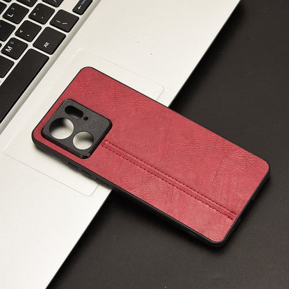 Motorola Edge 40 Cow Pattern Sewing Back Cover Phone Case - Premium PU Leather Texture PC + TPU Shockproof Protective Case, Scratch Resistant Slim Lightweight Anti-Fingerprint Full Coverage Mobile Cover