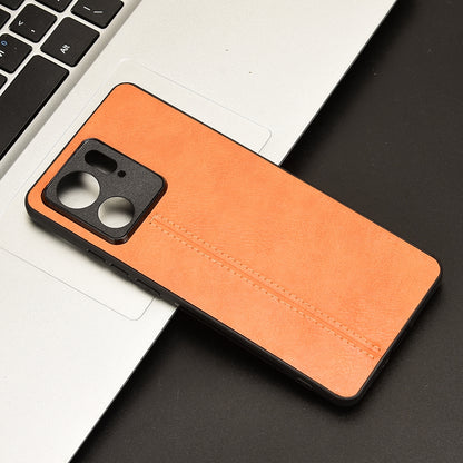 Motorola Edge 40 Cow Pattern Sewing Back Cover Phone Case - Premium PU Leather Texture PC + TPU Shockproof Protective Case, Scratch Resistant Slim Lightweight Anti-Fingerprint Full Coverage Mobile Cover
