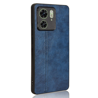 Motorola Edge 40 Cow Pattern Sewing Back Cover Phone Case - Premium PU Leather Texture PC + TPU Shockproof Protective Case, Scratch Resistant Slim Lightweight Anti-Fingerprint Full Coverage Mobile Cover