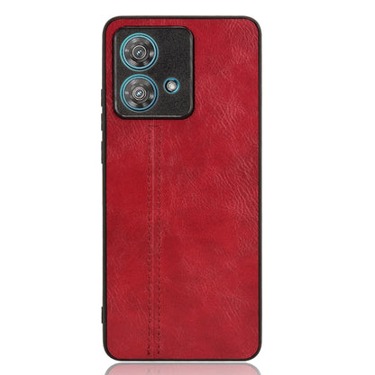 Motorola Edge 40 Neo 5G Cow Pattern Sewing Back Cover Phone Case - Premium PU Leather Texture PC + TPU Shockproof Protective Case, Scratch Resistant Slim Lightweight Anti-Fingerprint Full Coverage Mobile Cover