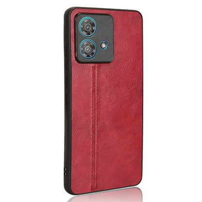 Motorola Edge 40 Neo 5G Cow Pattern Sewing Back Cover Phone Case - Premium PU Leather Texture PC + TPU Shockproof Protective Case, Scratch Resistant Slim Lightweight Anti-Fingerprint Full Coverage Mobile Cover