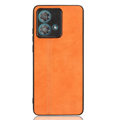 Motorola Edge 40 Neo 5G Cow Pattern Sewing Back Cover Phone Case - Premium PU Leather Texture PC + TPU Shockproof Protective Case, Scratch Resistant Slim Lightweight Anti-Fingerprint Full Coverage Mobile Cover