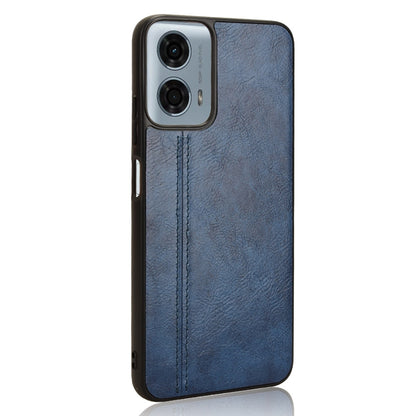Motorola Moto G 5G 2024 Cow Pattern Sewing Back Cover Phone Case - Premium PU Leather Texture PC + TPU Shockproof Protective Case, Scratch Resistant Slim Lightweight Anti-Fingerprint Full Coverage Mobile Cover