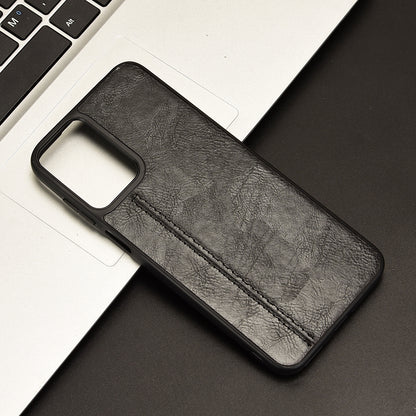 Motorola Moto G Play 4G 2024 Cow Pattern Sewing Back Cover Phone Case - Premium PU Leather Texture PC + TPU Shockproof Protective Case, Scratch Resistant Slim Lightweight Anti-Fingerprint Full Coverage Mobile Cover