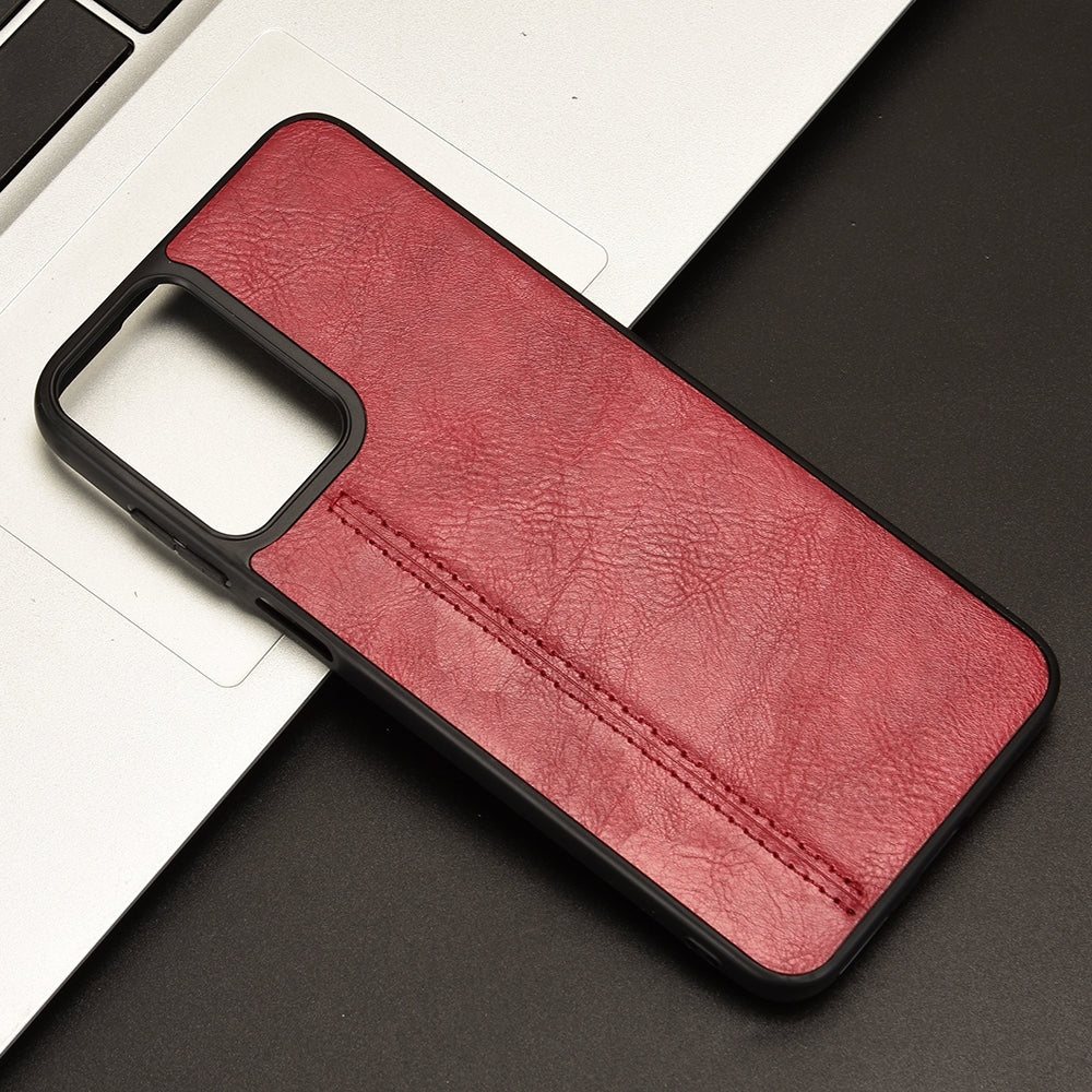 Motorola Moto G Play 4G 2024 Cow Pattern Sewing Back Cover Phone Case - Premium PU Leather Texture PC + TPU Shockproof Protective Case, Scratch Resistant Slim Lightweight Anti-Fingerprint Full Coverage Mobile Cover