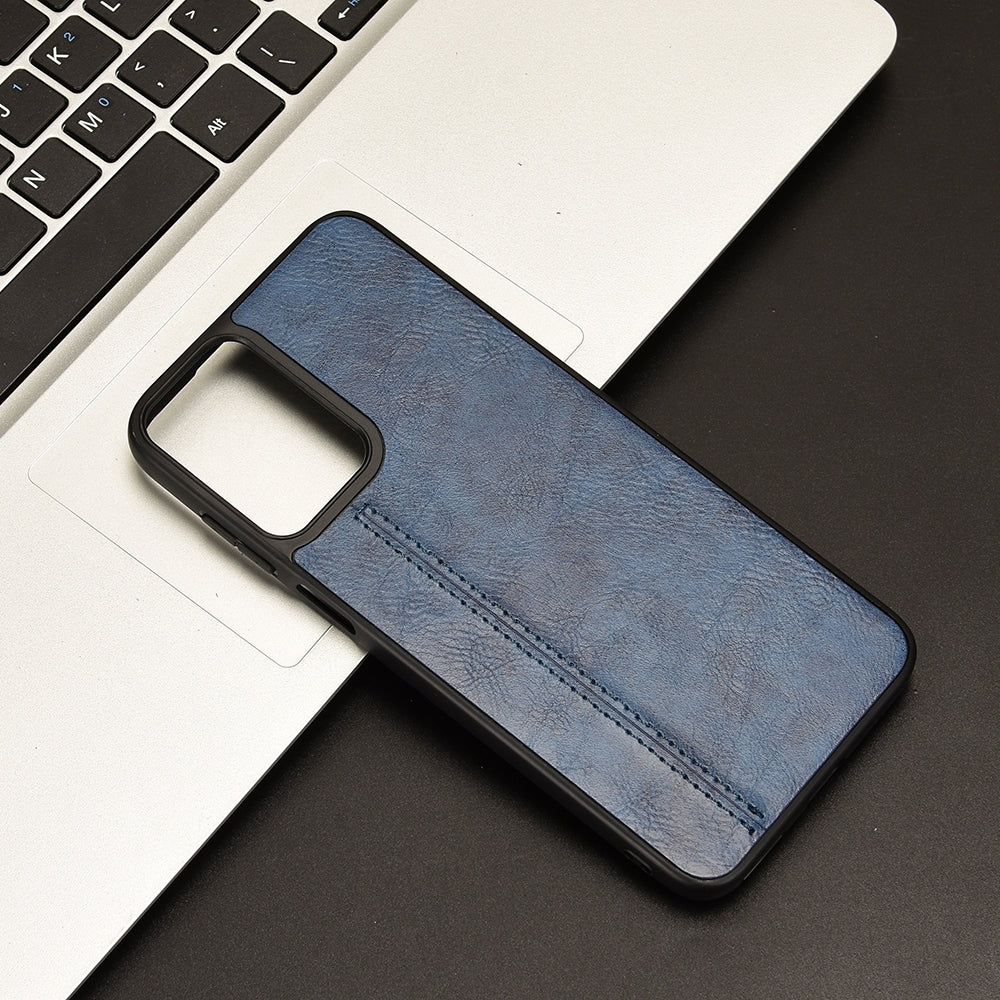 Motorola Moto G Play 4G 2024 Cow Pattern Sewing Back Cover Phone Case - Premium PU Leather Texture PC + TPU Shockproof Protective Case, Scratch Resistant Slim Lightweight Anti-Fingerprint Full Coverage Mobile Cover