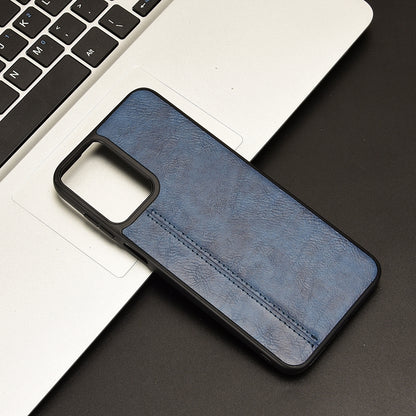 Motorola Moto G Play 4G 2024 Cow Pattern Sewing Back Cover Phone Case - Premium PU Leather Texture PC + TPU Shockproof Protective Case, Scratch Resistant Slim Lightweight Anti-Fingerprint Full Coverage Mobile Cover