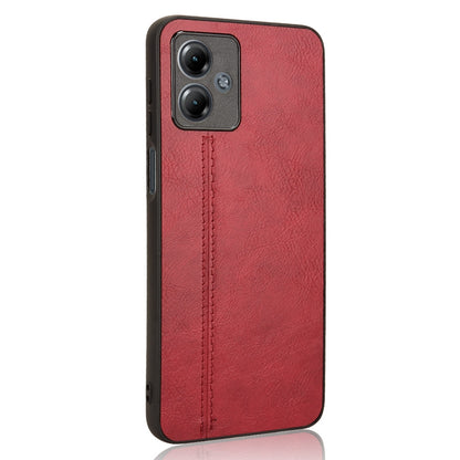 Motorola Moto G14 Cow Pattern Sewing Back Cover Phone Case - Premium PU Leather Texture PC + TPU Shockproof Protective Case, Scratch Resistant Slim Lightweight Anti-Fingerprint Full Coverage Mobile Cover