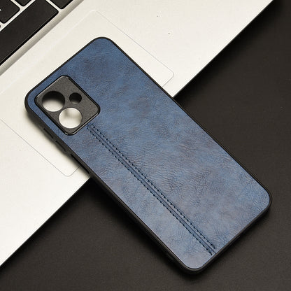 Motorola Moto G14 Cow Pattern Sewing Back Cover Phone Case - Premium PU Leather Texture PC + TPU Shockproof Protective Case, Scratch Resistant Slim Lightweight Anti-Fingerprint Full Coverage Mobile Cover