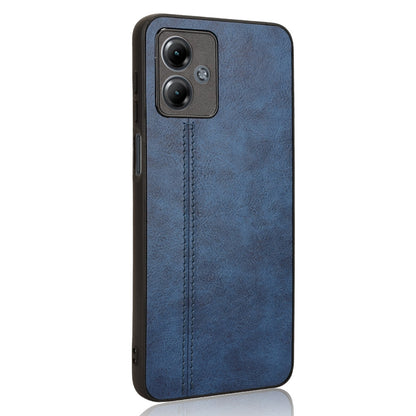 Motorola Moto G14 Cow Pattern Sewing Back Cover Phone Case - Premium PU Leather Texture PC + TPU Shockproof Protective Case, Scratch Resistant Slim Lightweight Anti-Fingerprint Full Coverage Mobile Cover
