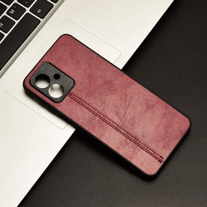 Motorola Moto G54 Cow Pattern Sewing Back Cover Phone Case - Premium PU Leather Texture PC + TPU Shockproof Protective Case, Scratch Resistant Slim Lightweight Anti-Fingerprint Full Coverage Mobile Cover