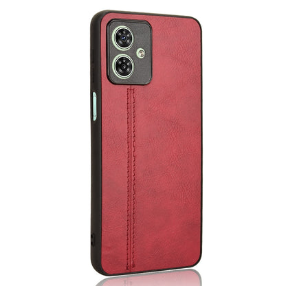 Motorola Moto G54 Cow Pattern Sewing Back Cover Phone Case - Premium PU Leather Texture PC + TPU Shockproof Protective Case, Scratch Resistant Slim Lightweight Anti-Fingerprint Full Coverage Mobile Cover