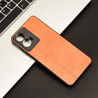 Motorola Moto G24 Cow Pattern Sewing Back Cover Phone Case - Premium PU Leather Texture PC + TPU Shockproof Protective Case, Scratch Resistant Slim Lightweight Anti-Fingerprint Full Coverage Mobile Cover