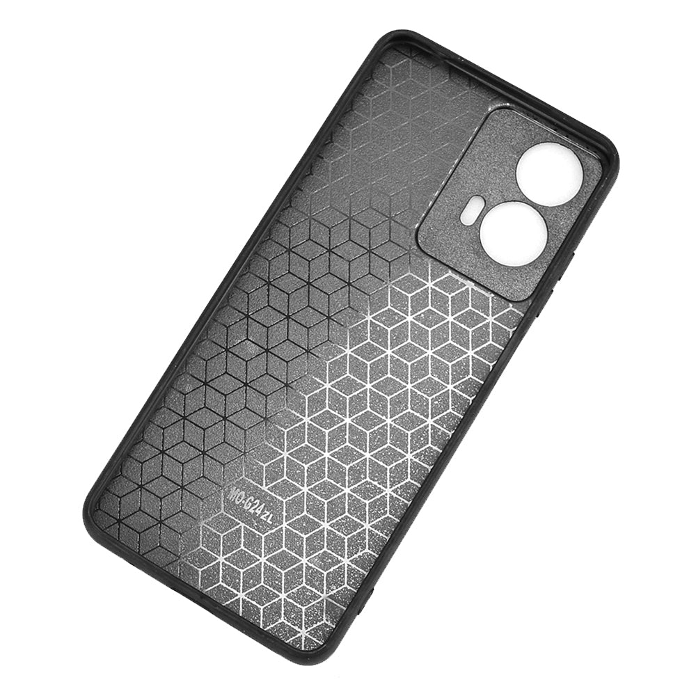 Motorola Moto G04 Cow Pattern Sewing Back Cover Phone Case - Premium PU Leather Texture PC + TPU Shockproof Protective Case, Scratch Resistant Slim Lightweight Anti-Fingerprint Full Coverage Mobile Cover