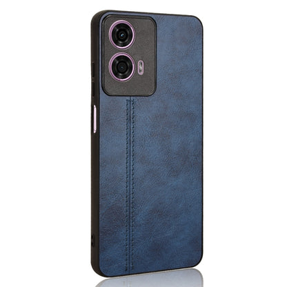 Motorola Moto G04 Cow Pattern Sewing Back Cover Phone Case - Premium PU Leather Texture PC + TPU Shockproof Protective Case, Scratch Resistant Slim Lightweight Anti-Fingerprint Full Coverage Mobile Cover