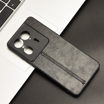 Motorola Edge 50 Ultra Cow Pattern Sewing Back Cover Phone Case - Premium PU Leather Texture PC + TPU Shockproof Protective Case, Scratch Resistant Slim Lightweight Anti-Fingerprint Full Coverage Mobile Cover