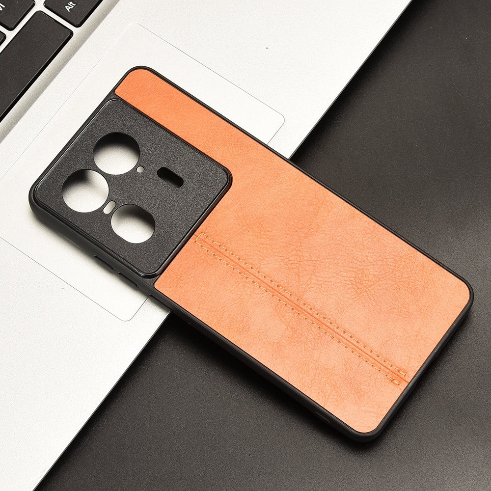 Motorola Edge 50 Ultra Cow Pattern Sewing Back Cover Phone Case - Premium PU Leather Texture PC + TPU Shockproof Protective Case, Scratch Resistant Slim Lightweight Anti-Fingerprint Full Coverage Mobile Cover