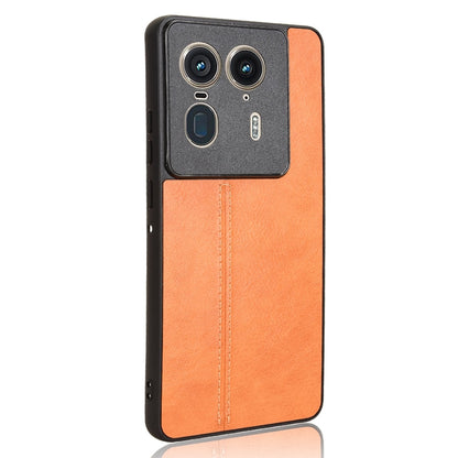 Motorola X50 Ultra Cow Pattern Sewing Back Cover Phone Case - Premium PU Leather Texture PC + TPU Shockproof Protective Case, Scratch Resistant Slim Lightweight Anti-Fingerprint Full Coverage Mobile Cover