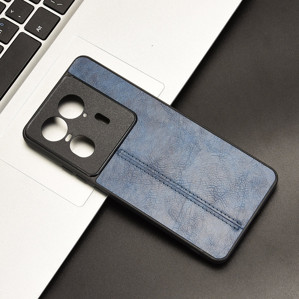 Motorola Edge 50 Ultra Cow Pattern Sewing Back Cover Phone Case - Premium PU Leather Texture PC + TPU Shockproof Protective Case, Scratch Resistant Slim Lightweight Anti-Fingerprint Full Coverage Mobile Cover