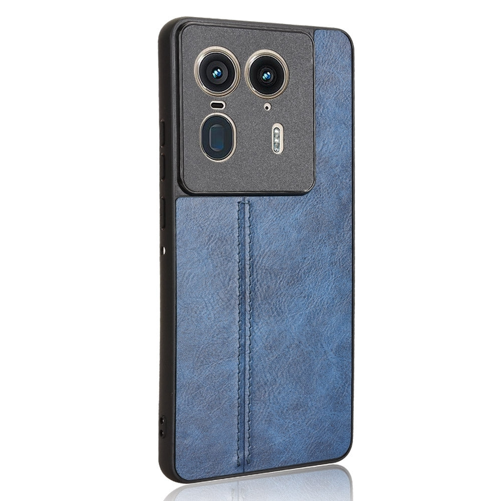 Motorola X50 Ultra Cow Pattern Sewing Back Cover Phone Case - Premium PU Leather Texture PC + TPU Shockproof Protective Case, Scratch Resistant Slim Lightweight Anti-Fingerprint Full Coverage Mobile Cover