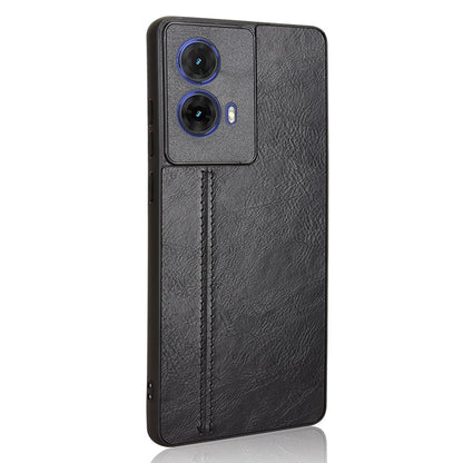 Motorola G85 5G Cow Pattern Sewing Back Cover Phone Case - Premium PU Leather Texture PC + TPU Shockproof Protective Case, Scratch Resistant Slim Lightweight Anti-Fingerprint Full Coverage Mobile Cover