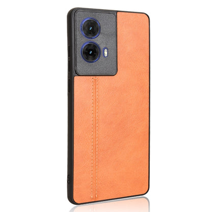 Motorola S50 Neo 5G Cow Pattern Sewing Back Cover Phone Case - Premium PU Leather Texture PC + TPU Shockproof Protective Case, Scratch Resistant Slim Lightweight Anti-Fingerprint Full Coverage Mobile Cover