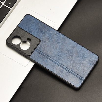 Motorola S50 Neo 5G Cow Pattern Sewing Back Cover Phone Case - Premium PU Leather Texture PC + TPU Shockproof Protective Case, Scratch Resistant Slim Lightweight Anti-Fingerprint Full Coverage Mobile Cover