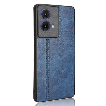 Motorola G85 5G Cow Pattern Sewing Back Cover Phone Case - Premium PU Leather Texture PC + TPU Shockproof Protective Case, Scratch Resistant Slim Lightweight Anti-Fingerprint Full Coverage Mobile Cover