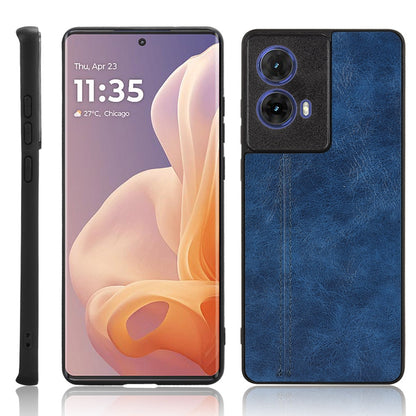 Motorola S50 Neo 5G Cow Pattern Sewing Back Cover Phone Case - Premium PU Leather Texture PC + TPU Shockproof Protective Case, Scratch Resistant Slim Lightweight Anti-Fingerprint Full Coverage Mobile Cover