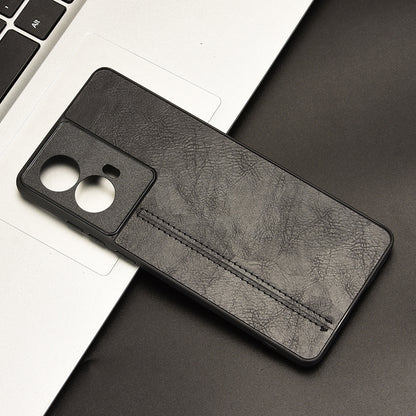 Motorola Edge 50 Fusion Cow Pattern Sewing Back Cover Phone Case - Premium PU Leather Texture PC + TPU Shockproof Protective Case, Scratch Resistant Slim Lightweight Anti-Fingerprint Full Coverage Mobile Cover