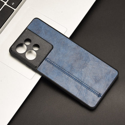 Motorola Edge 50 Cow Pattern Sewing Back Cover Phone Case - Premium PU Leather Texture PC + TPU Shockproof Protective Case, Scratch Resistant Slim Lightweight Anti-Fingerprint Full Coverage Mobile Cover