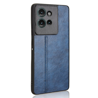 Motorola Edge 50 Cow Pattern Sewing Back Cover Phone Case - Premium PU Leather Texture PC + TPU Shockproof Protective Case, Scratch Resistant Slim Lightweight Anti-Fingerprint Full Coverage Mobile Cover