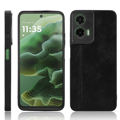 Motorola Moto G35 5G Cow Pattern Sewing Back Cover Phone Case - Premium PU Leather Texture PC + TPU Shockproof Protective Case, Scratch Resistant Slim Lightweight Anti-Fingerprint Full Coverage Mobile Cover