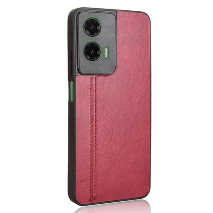 Motorola Moto G35 5G Cow Pattern Sewing Back Cover Phone Case - Premium PU Leather Texture PC + TPU Shockproof Protective Case, Scratch Resistant Slim Lightweight Anti-Fingerprint Full Coverage Mobile Cover