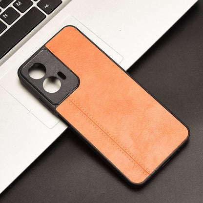 Motorola Moto G35 5G Cow Pattern Sewing Back Cover Phone Case - Premium PU Leather Texture PC + TPU Shockproof Protective Case, Scratch Resistant Slim Lightweight Anti-Fingerprint Full Coverage Mobile Cover
