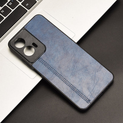 Motorola Moto G35 5G Cow Pattern Sewing Back Cover Phone Case - Premium PU Leather Texture PC + TPU Shockproof Protective Case, Scratch Resistant Slim Lightweight Anti-Fingerprint Full Coverage Mobile Cover
