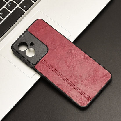 Motorola Moto G55 5G Cow Pattern Sewing Back Cover Phone Case - Premium PU Leather Texture PC + TPU Shockproof Protective Case, Scratch Resistant Slim Lightweight Anti-Fingerprint Full Coverage Mobile Cover