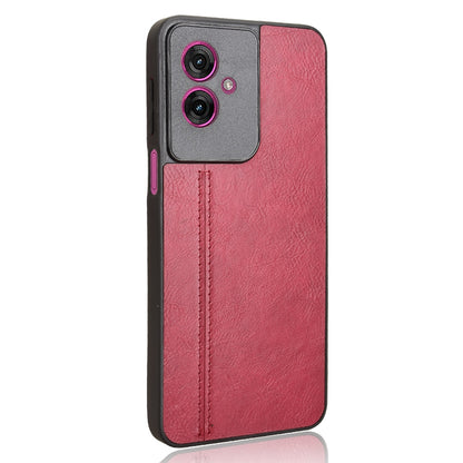 Motorola Moto G55 5G Cow Pattern Sewing Back Cover Phone Case - Premium PU Leather Texture PC + TPU Shockproof Protective Case, Scratch Resistant Slim Lightweight Anti-Fingerprint Full Coverage Mobile Cover