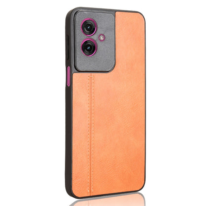 Motorola Moto G55 5G Cow Pattern Sewing Back Cover Phone Case - Premium PU Leather Texture PC + TPU Shockproof Protective Case, Scratch Resistant Slim Lightweight Anti-Fingerprint Full Coverage Mobile Cover