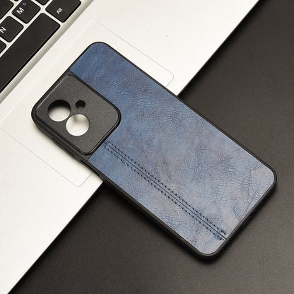 Motorola Moto G55 5G Cow Pattern Sewing Back Cover Phone Case - Premium PU Leather Texture PC + TPU Shockproof Protective Case, Scratch Resistant Slim Lightweight Anti-Fingerprint Full Coverage Mobile Cover